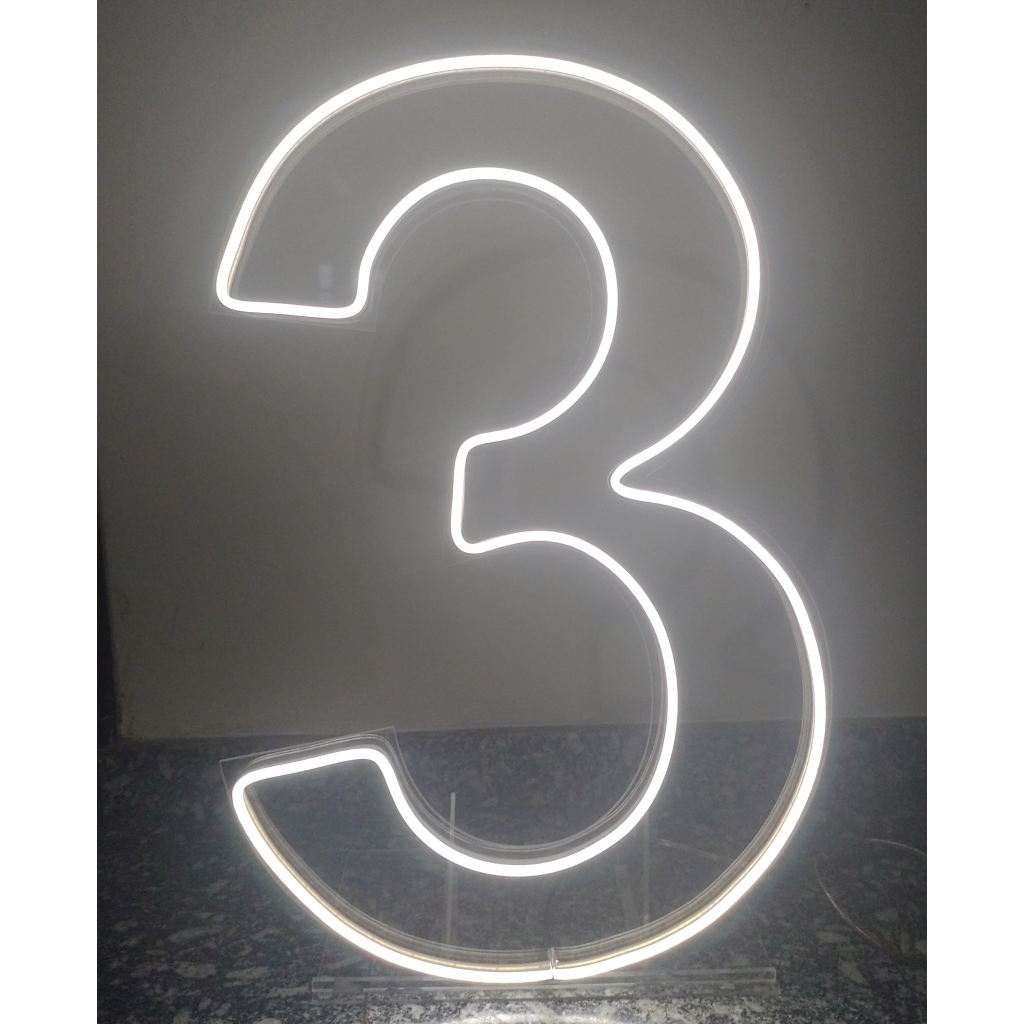 Número 3 Led 60 Cm - Maluhe decorações 