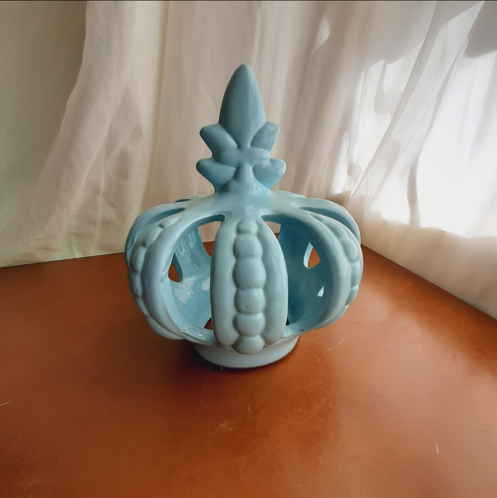 Coroa Cerâmica Azul - Maluhe decorações 