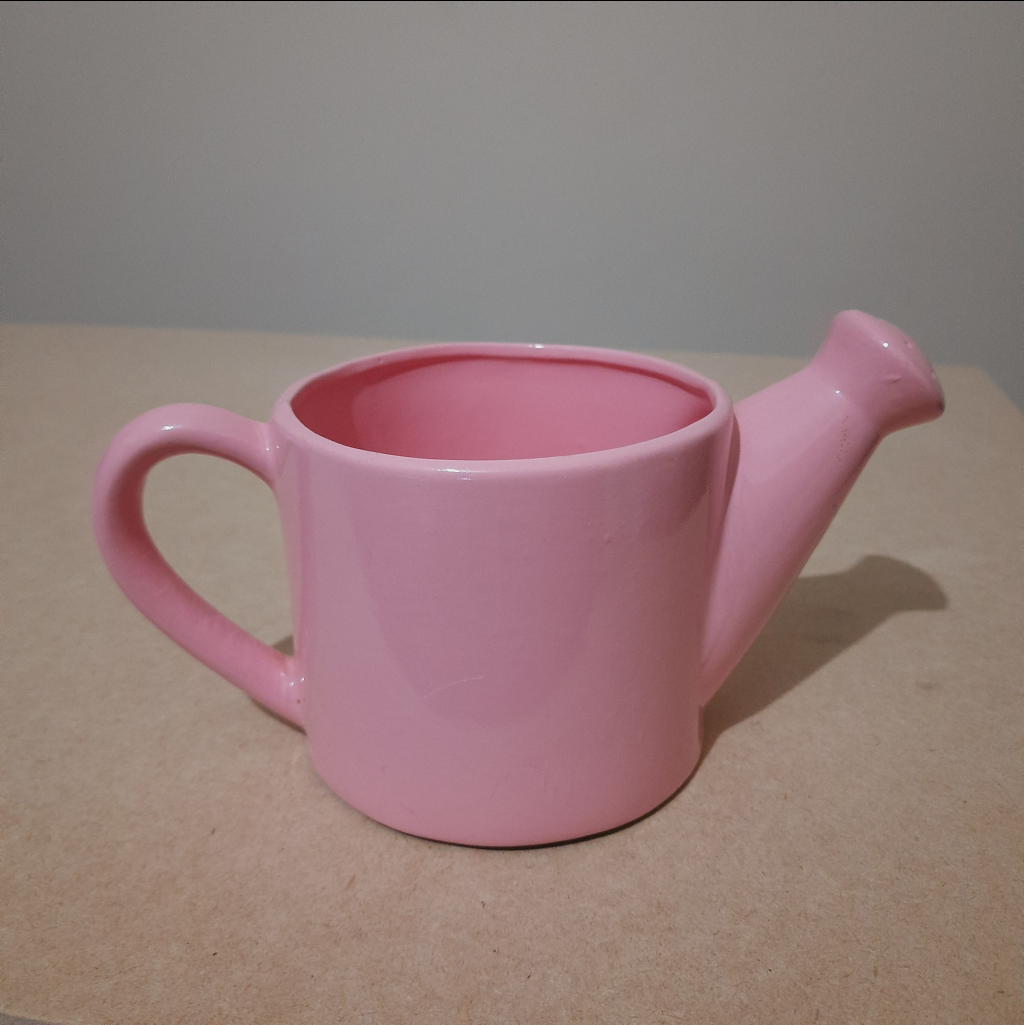 Regador Cerâmica Rosa - Maluhe decorações 
