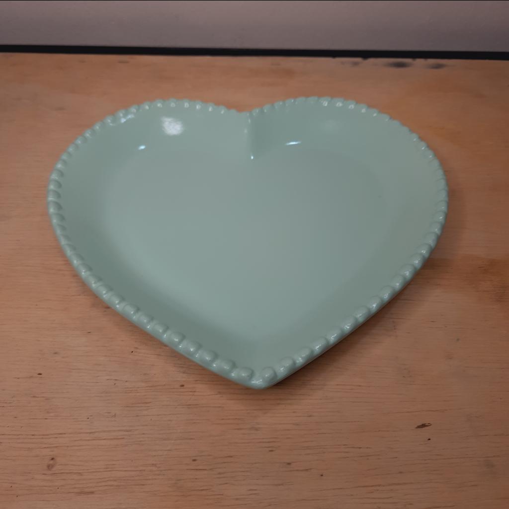 Bandeja Coração Cerâmica Verde Candy - Maluhe decorações 