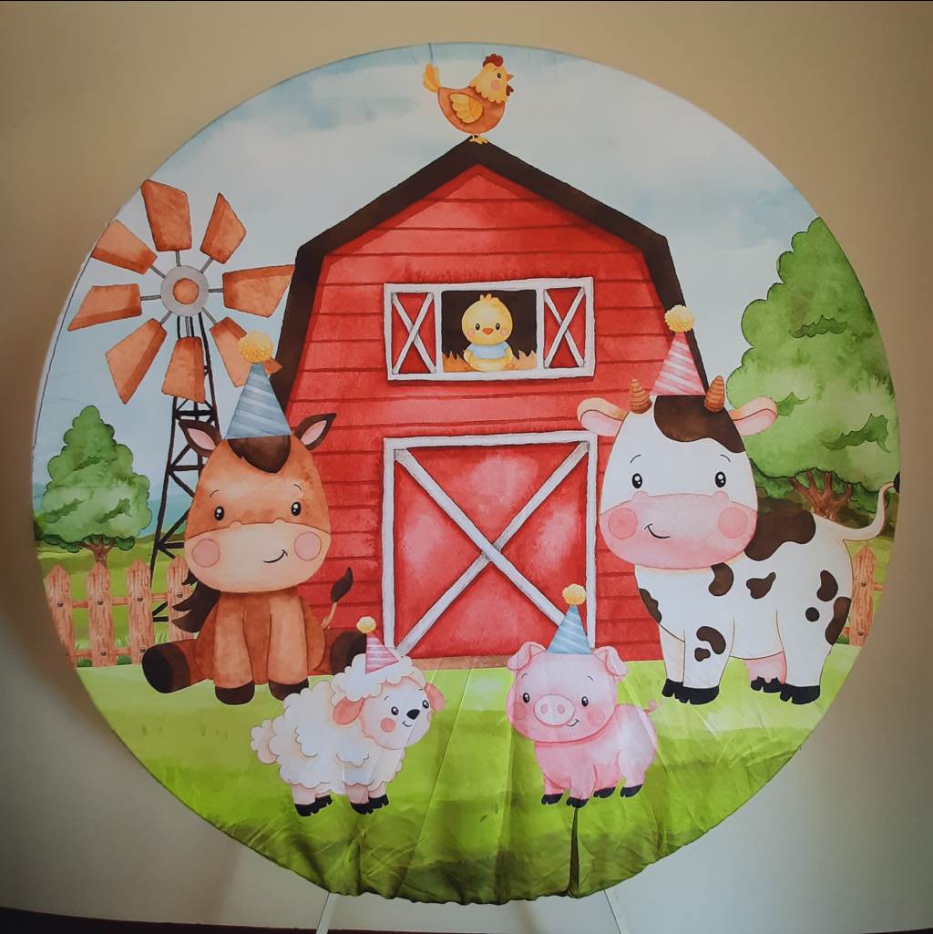 Painel Redondo Fazendinha - Maluhe decorações 