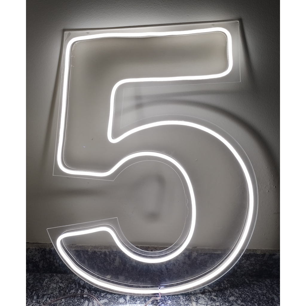 Número  5 Led Chão - Maluhe decorações 