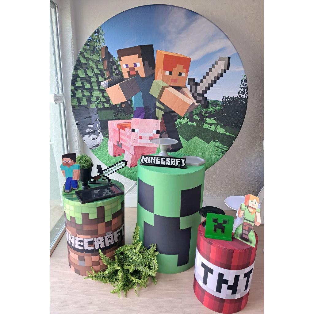 Kit Pegue  E Monte Minecraft - Maluhe decorações 