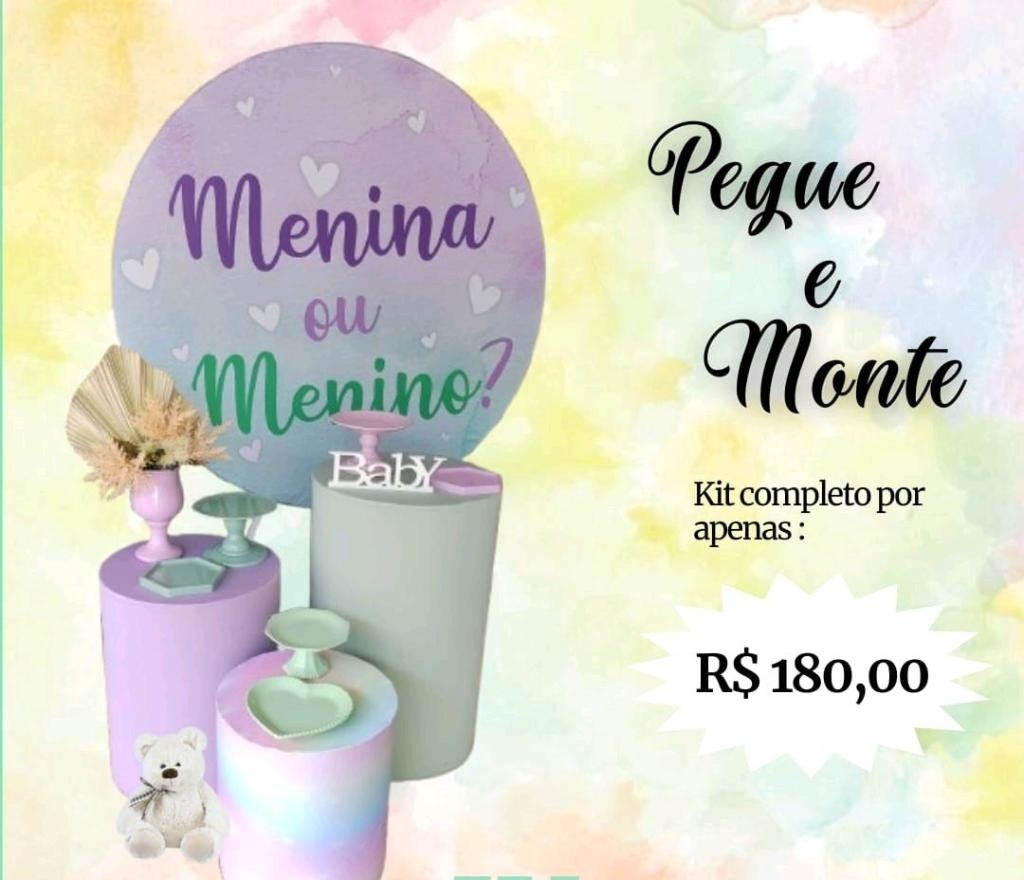Kit Pegue Monte Chá Revelação - Maluhe decorações 