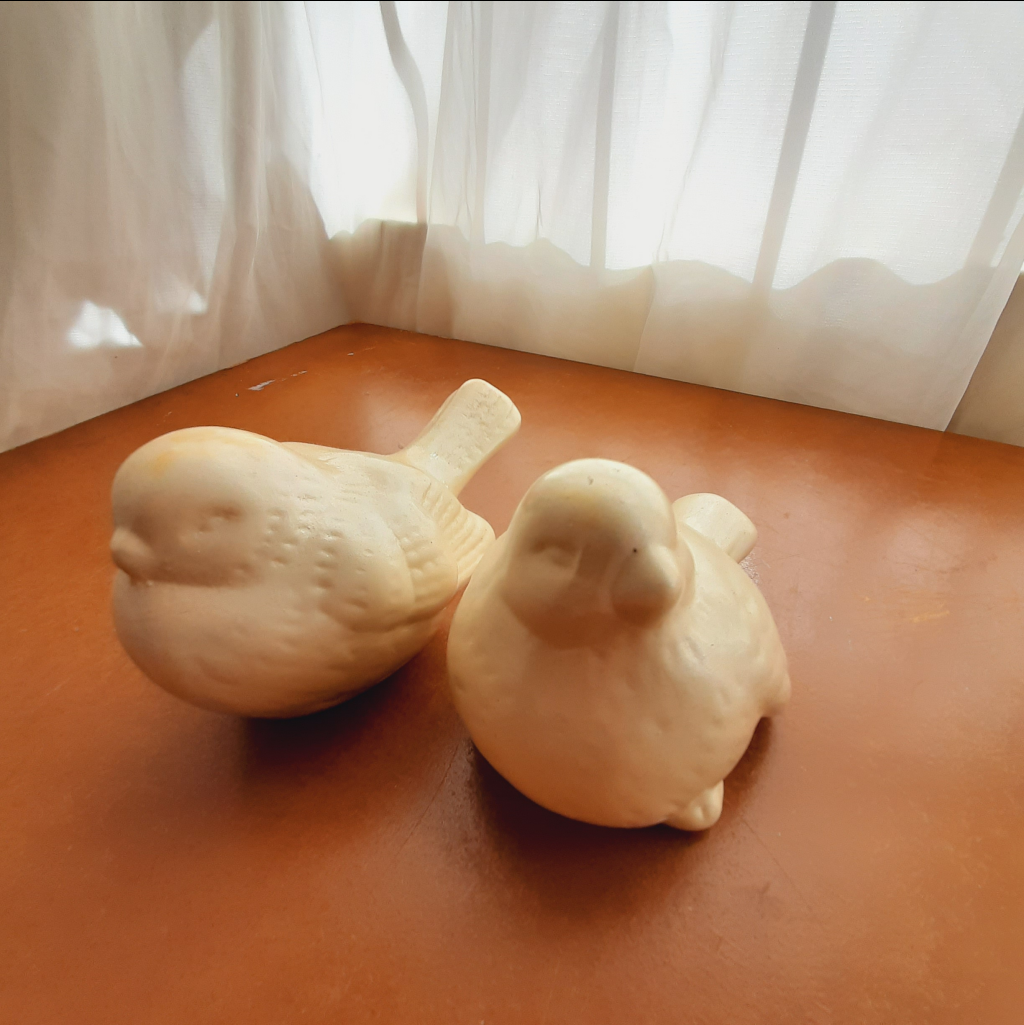 Kit Pássaro Cerâmica Pérola - Maluhe decorações 