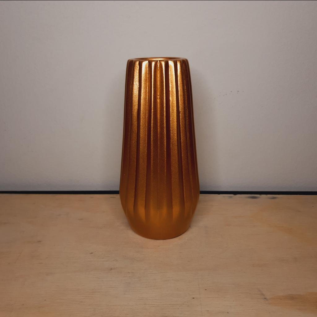 Vaso Geométrico Cerâmica Dourado - Maluhe decorações 