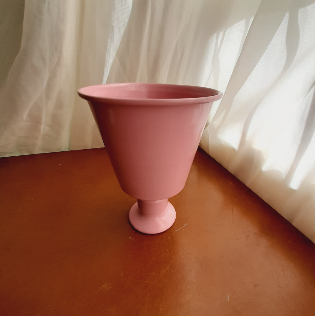 Vasinho Metal Tam. M Rosa - Maluhe decorações 