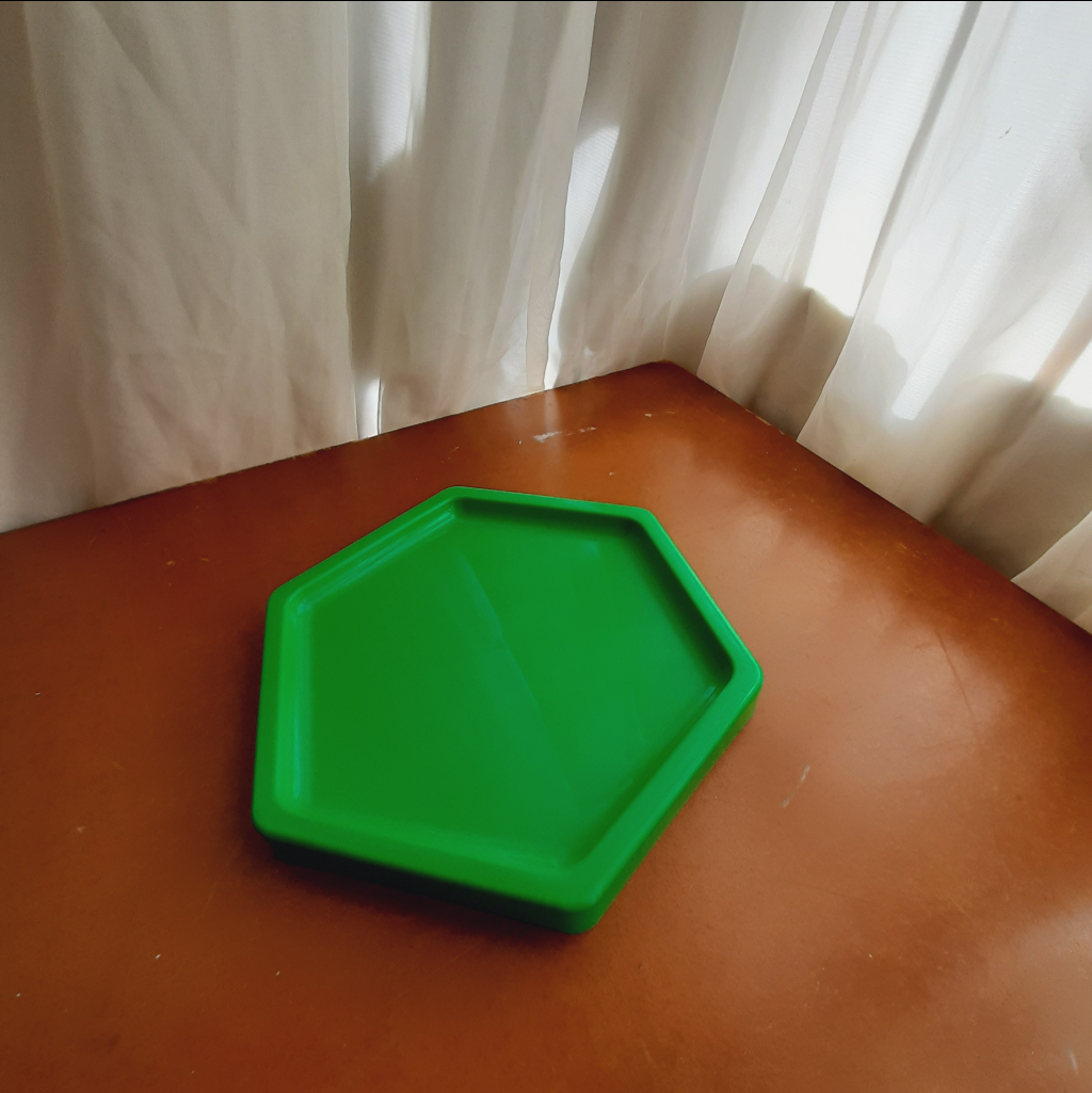 Bandeja Plástico Abs Sextavada 18Cm Verde - Maluhe decorações 