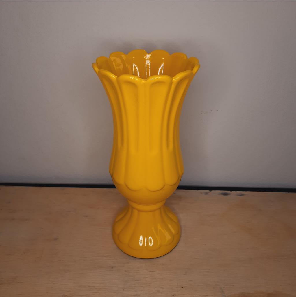 Vaso Cerâmica Amarelo - Maluhe decorações 
