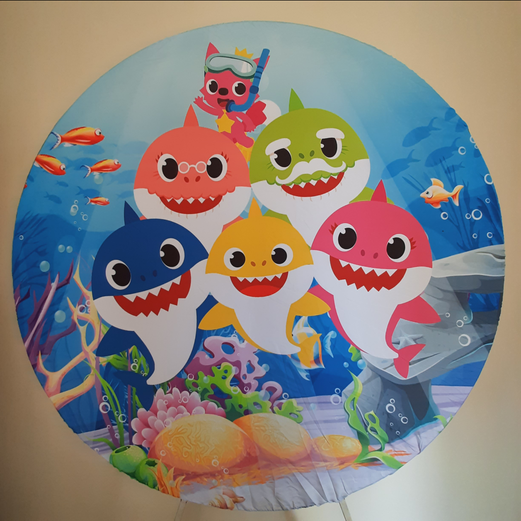 Painel Redondo Baby Shark - Maluhe decorações 