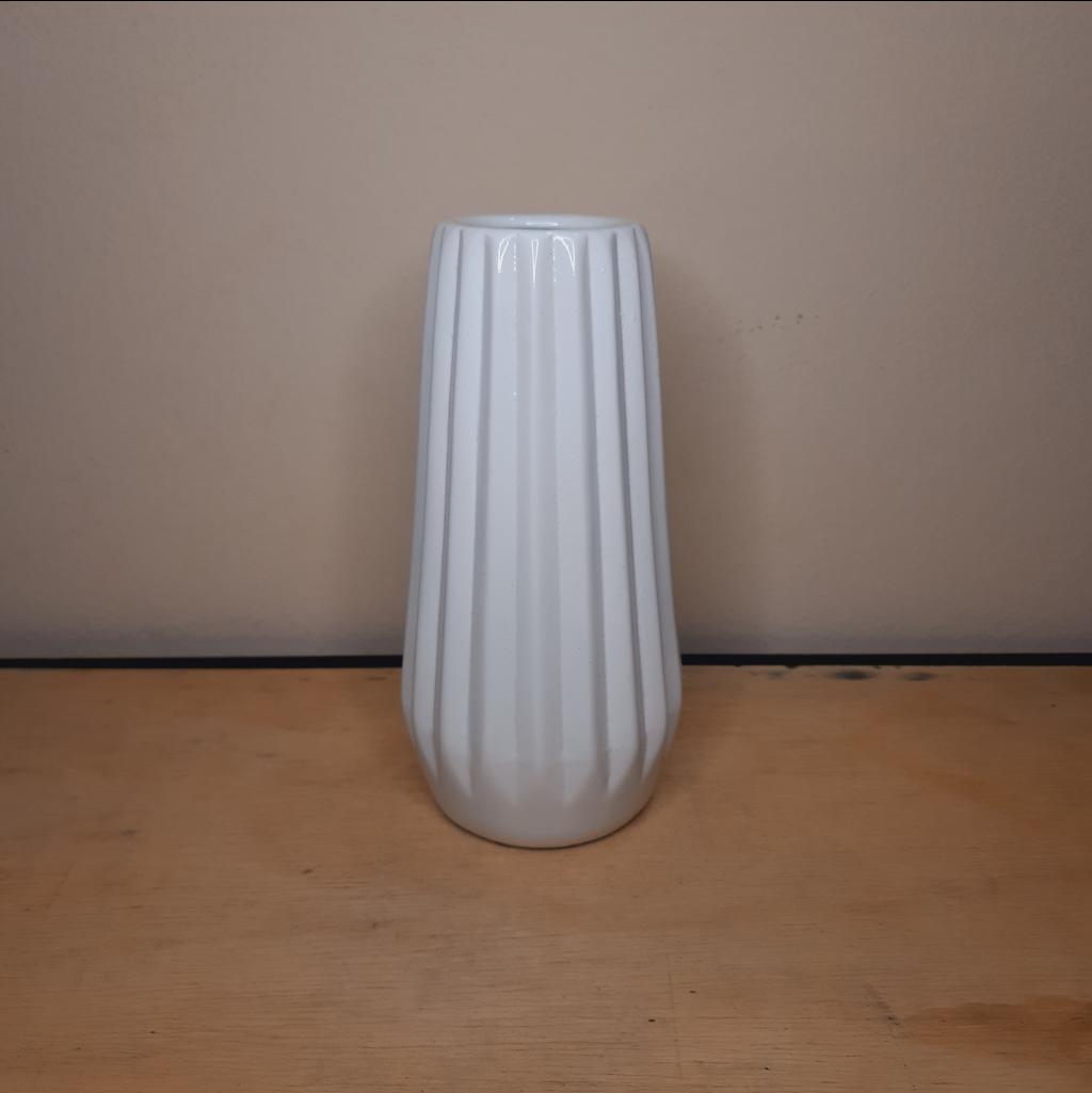 Vaso Geométrico Cerâmica Branco - Maluhe decorações 