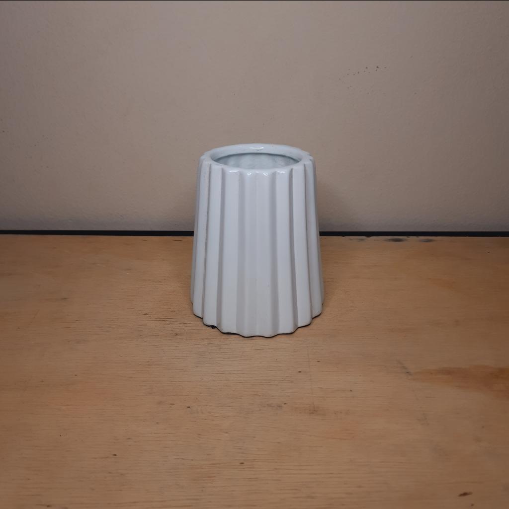 Vasinho Geométrico Cerâmica Branco - Maluhe decorações 
