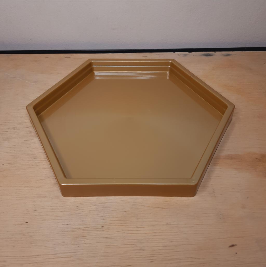 Bandeja Plástico Abs Sextavada 25Cm Dourada - Maluhe decorações 