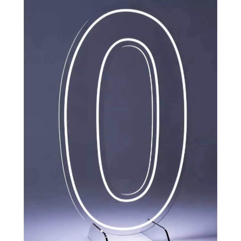 Número Zero Em Led - Maluhe decorações 