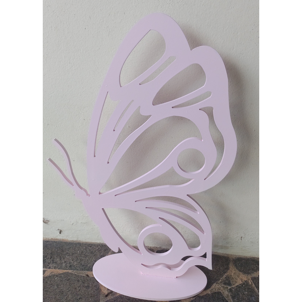Borboleta Rosa Em Mdf  70Cm - Maluhe decorações 
