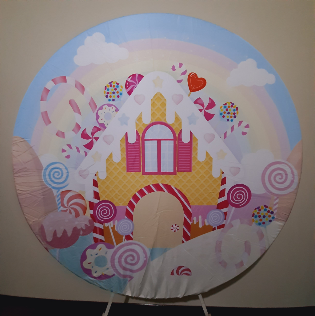 Painel Redondo Confeitaria - Maluhe decorações 