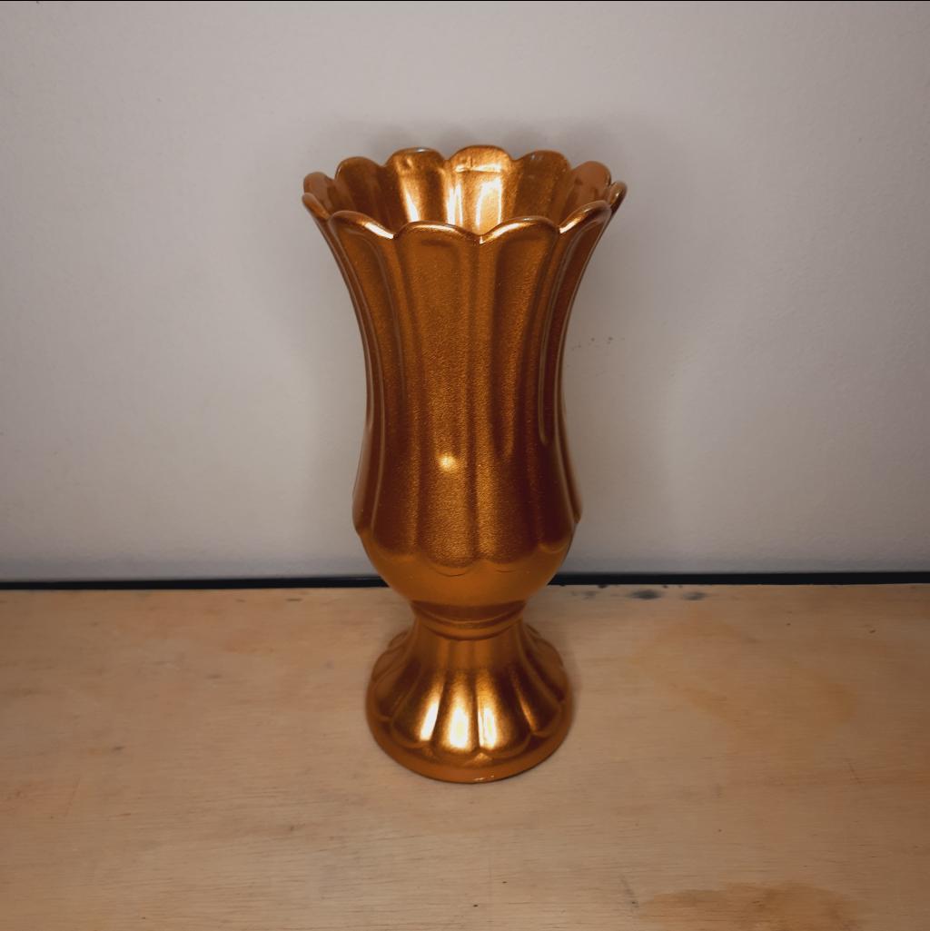 Vaso Cerâmica Dourado - Maluhe decorações 