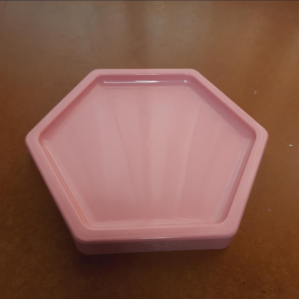Bandeja Plástico Abs Sextavada 18Cm Rosa - Maluhe decorações 
