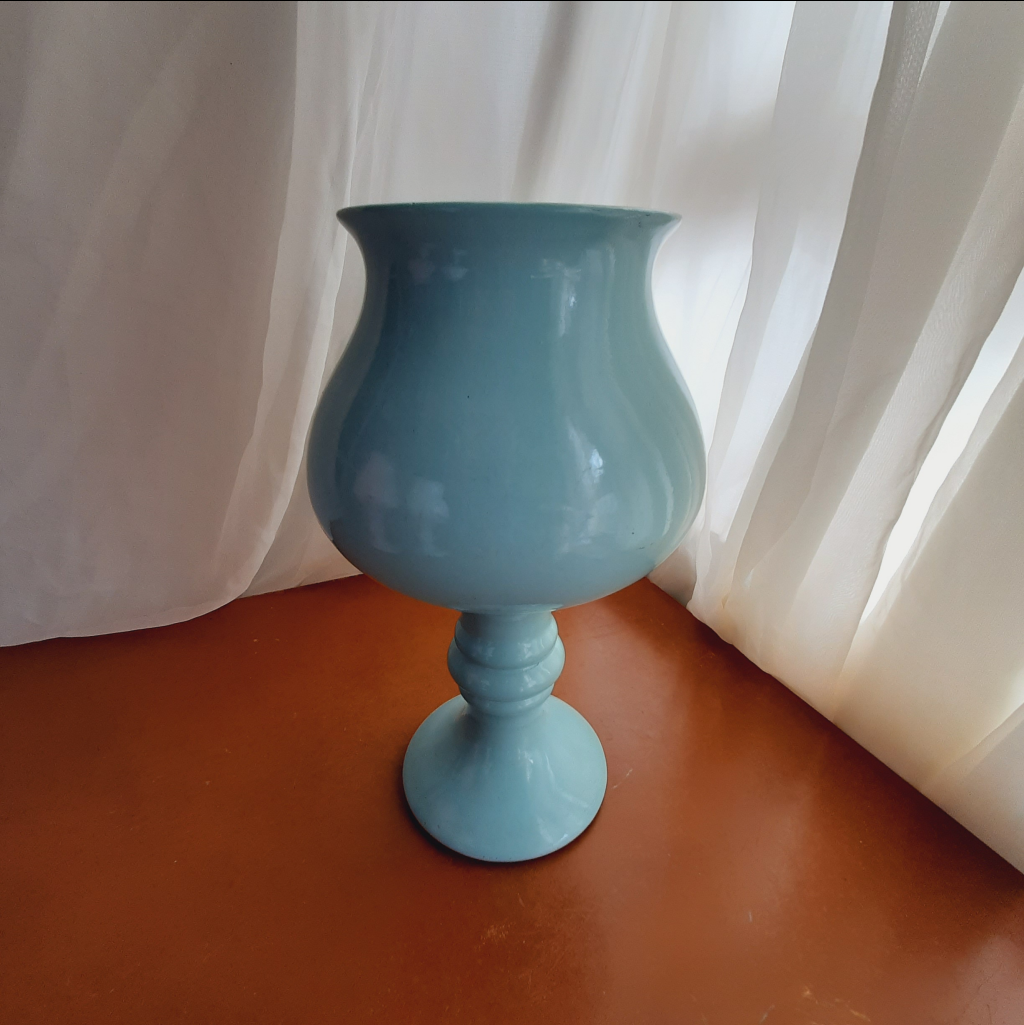 Vaso Cerâmica Azul Bebê - Maluhe decorações 