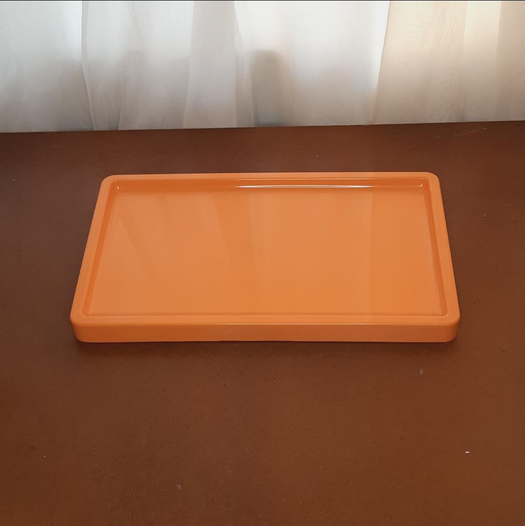 Bandeja Plástico Abs Retangular Laranja Claro - Maluhe decorações 