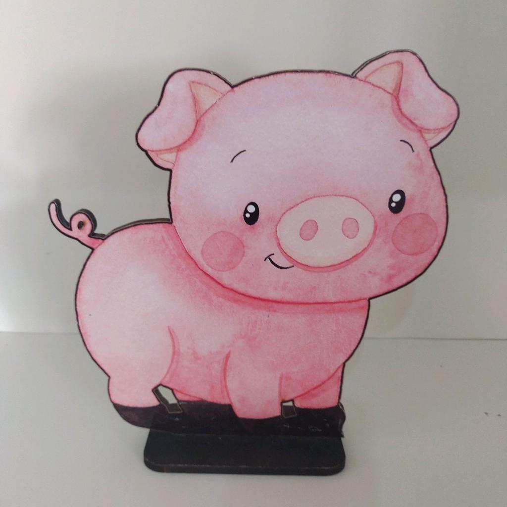 Display Porco 25 Cm Fazendinha - Maluhe decorações 