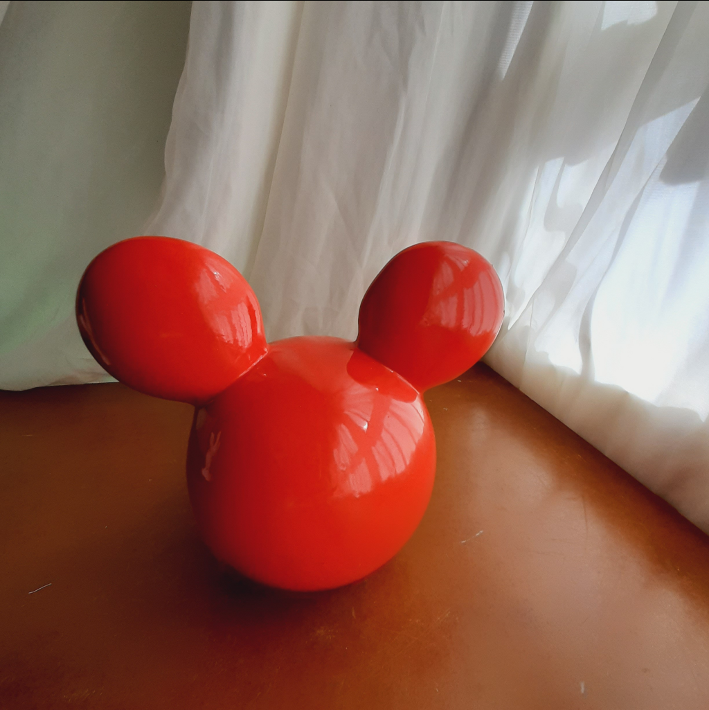 Cabeça Mickey Cerâmica Vermelho - Maluhe decorações 