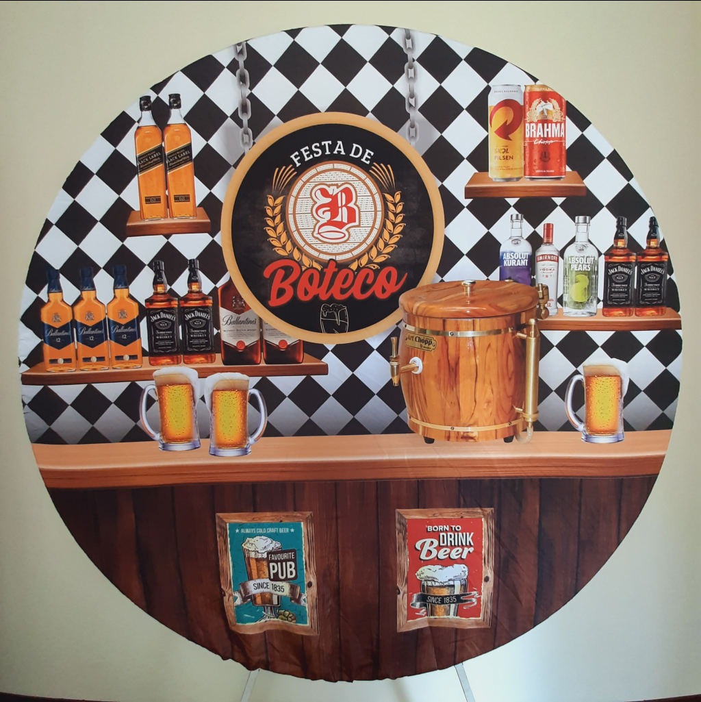 Painel Redondo Boteco - Maluhe decorações 