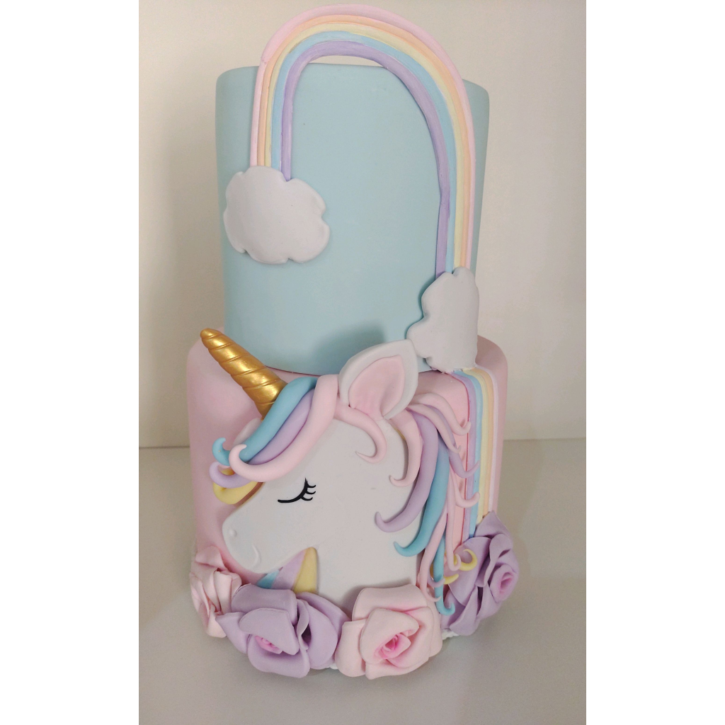 Bolo Unicórnio  Biscuit - Maluhe decorações 
