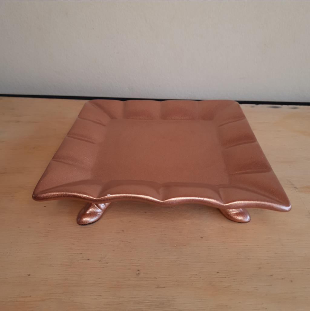 Bandeja Cerâmica Rose Gold - Maluhe decorações 