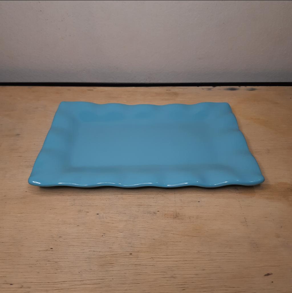 Bandeja Cerâmica Retangular Azul - Maluhe decorações 