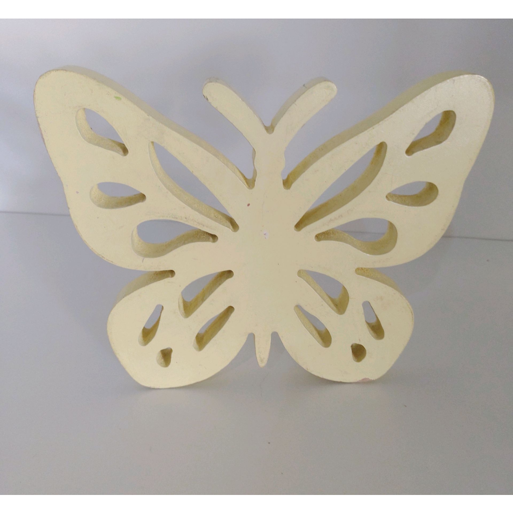 Borboleta Mdf Amarela 18 Cm - Maluhe decorações 