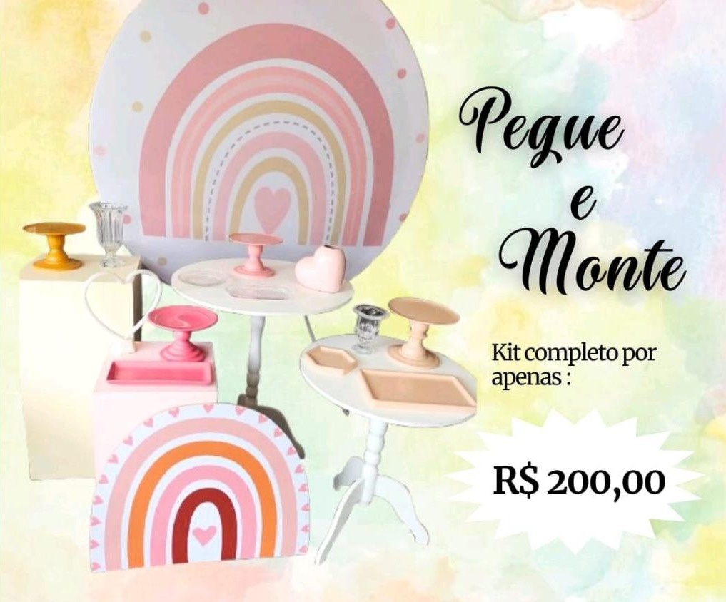 Kit Pegue E Monte Arco Iris - Maluhe decorações 