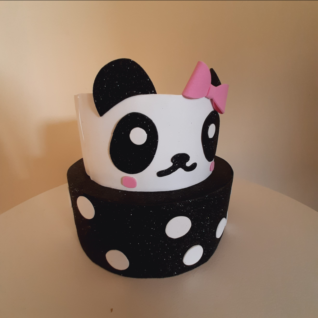 Bolo Fake Panda - Maluhe decorações 