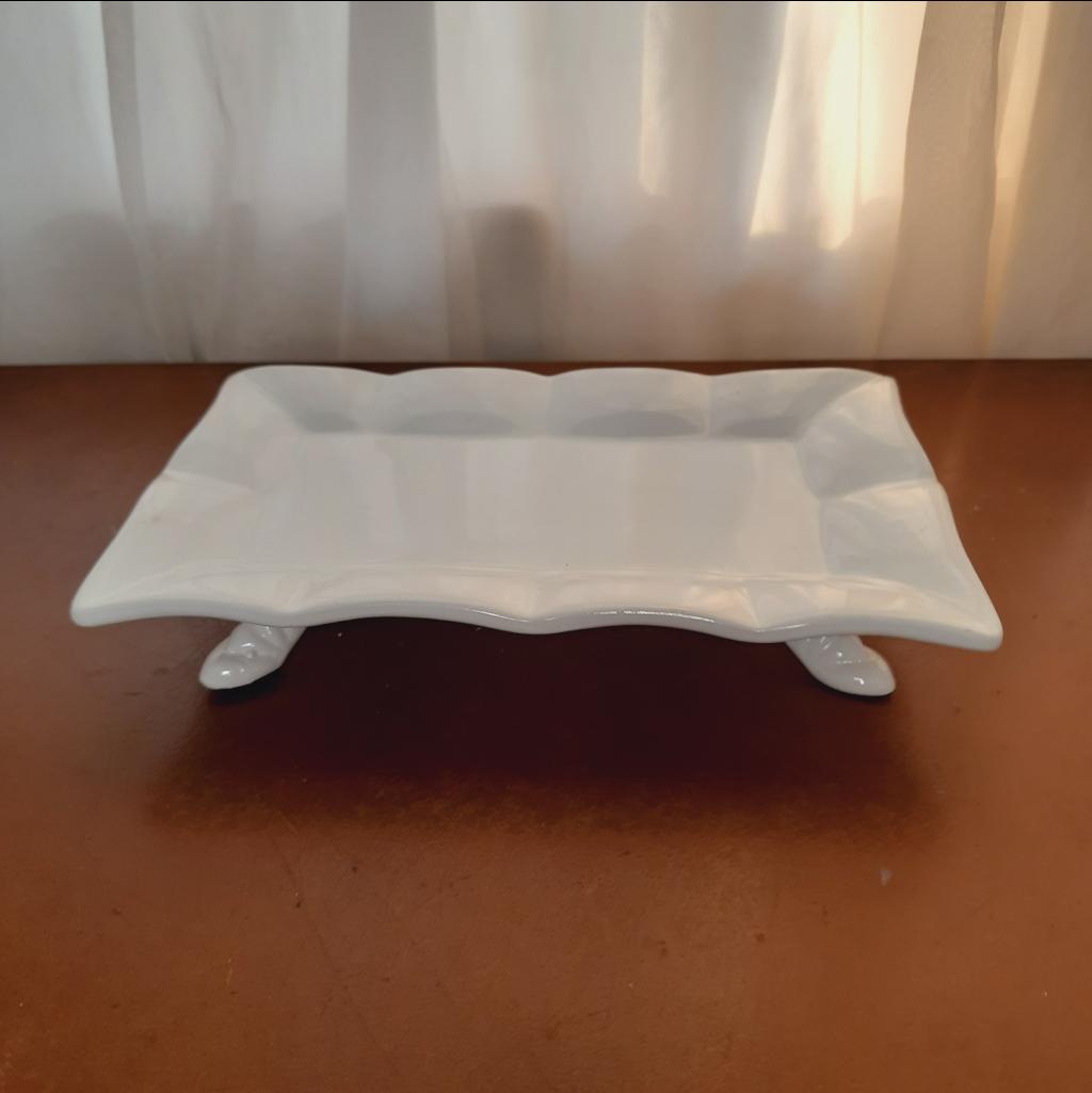 Bandeja Cerâmica Branco - Maluhe decorações 