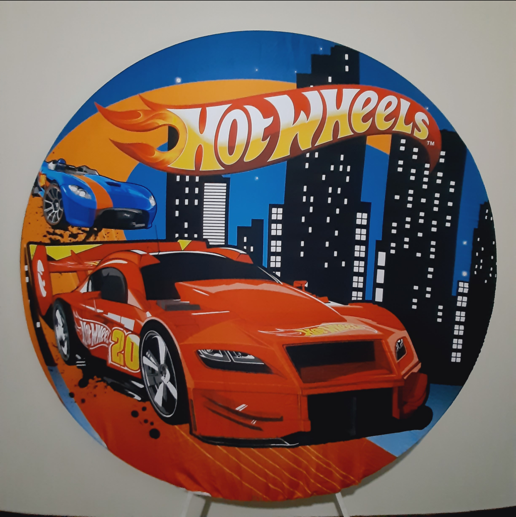 Painel Redondo Hot Wheels - Maluhe decorações 