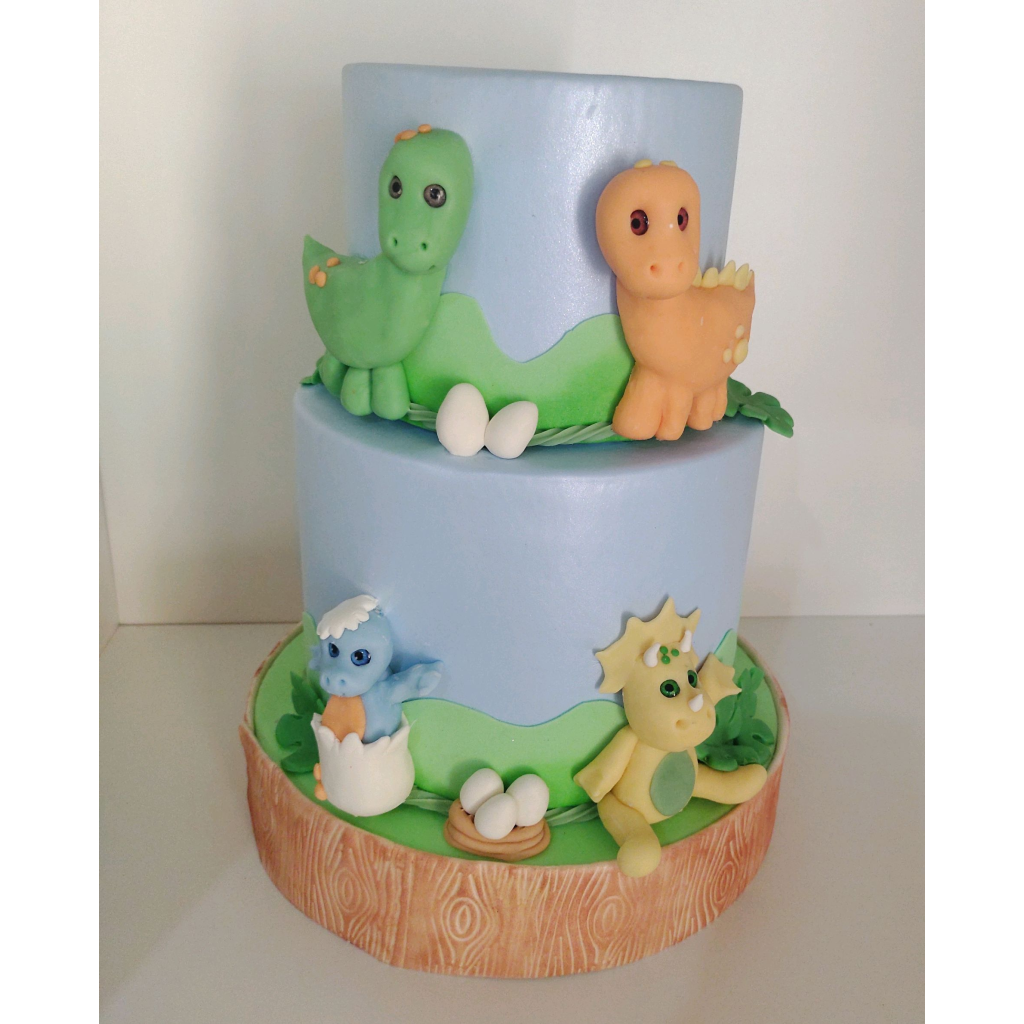 Bolo Fake Dino Baby - Maluhe decorações 