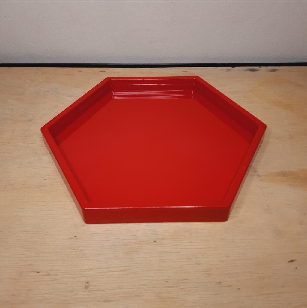 Bandeja Plástico Abs Sextavada 25Cm Vermelha - Maluhe decorações 