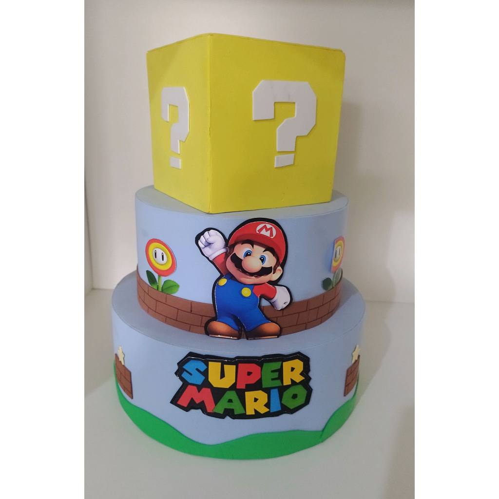 Bolo Super Mário Em Eva - Maluhe decorações 