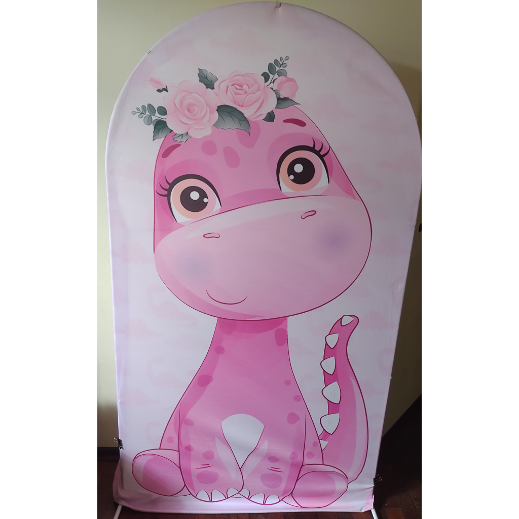 Painel Romano Dino Rosa 1,00X1,80 - Maluhe decorações 