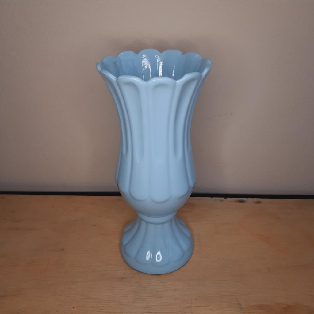 Vaso Cerâmica Azul Bebê - Maluhe decorações 