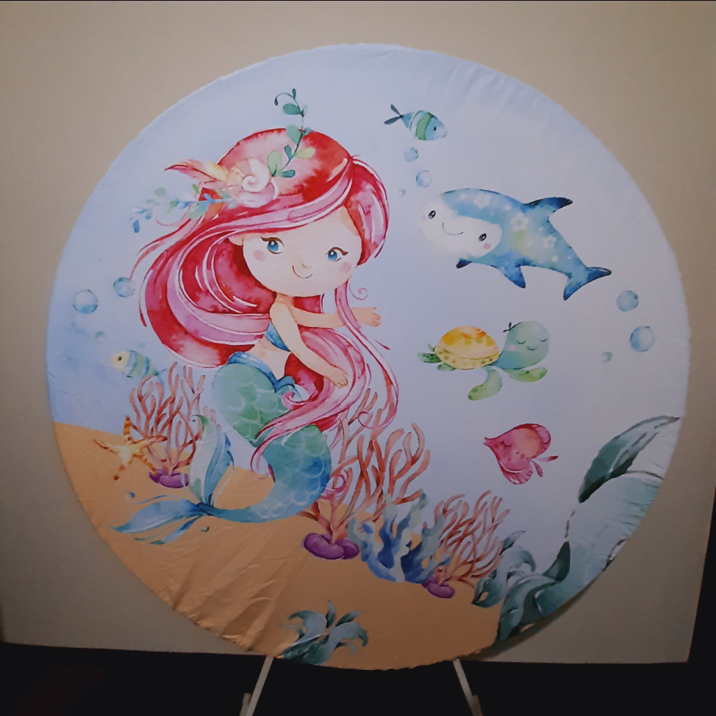 Painel Redondo Aquarela Sereia - Maluhe decorações 