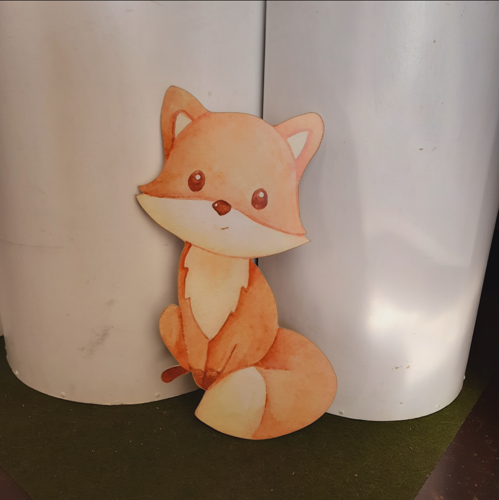 Totem Aquarela - Raposinha - Maluhe decorações 