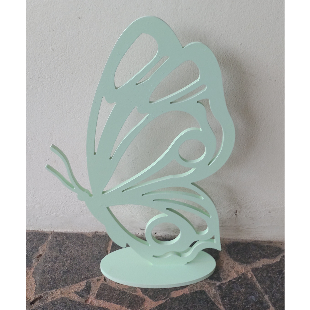 Borboleta Verde Em Mdf 50Cm - Maluhe decorações 