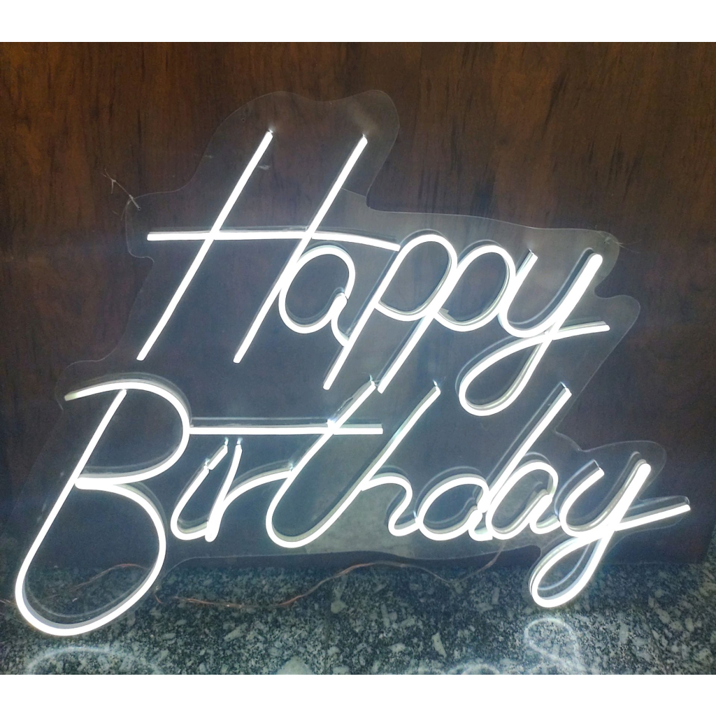 Happy Birtday Branco Frio 70 Cm - Maluhe decorações 