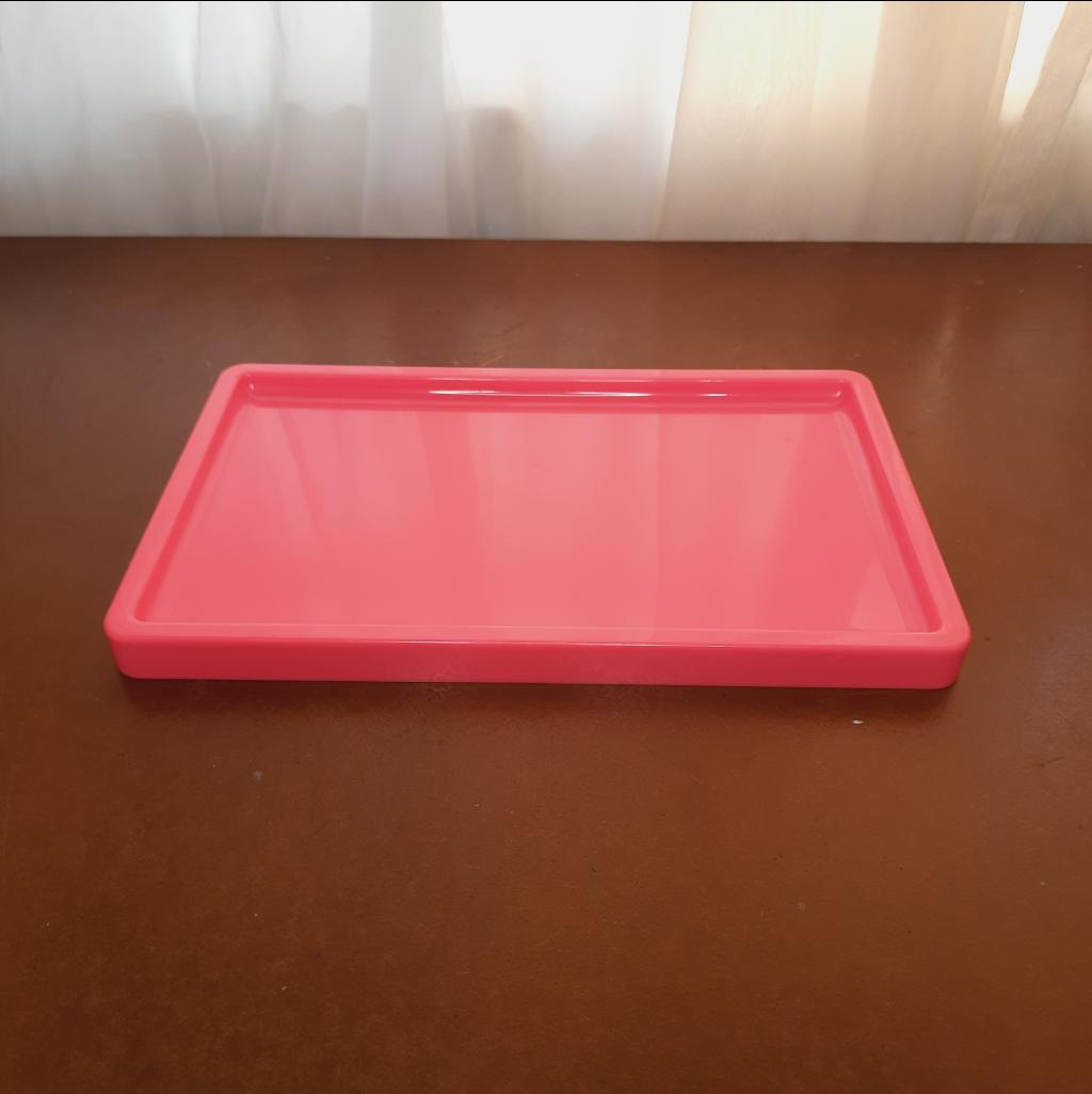 Bandeja Plástico Abs Retangular Rosa Neon - Maluhe decorações 
