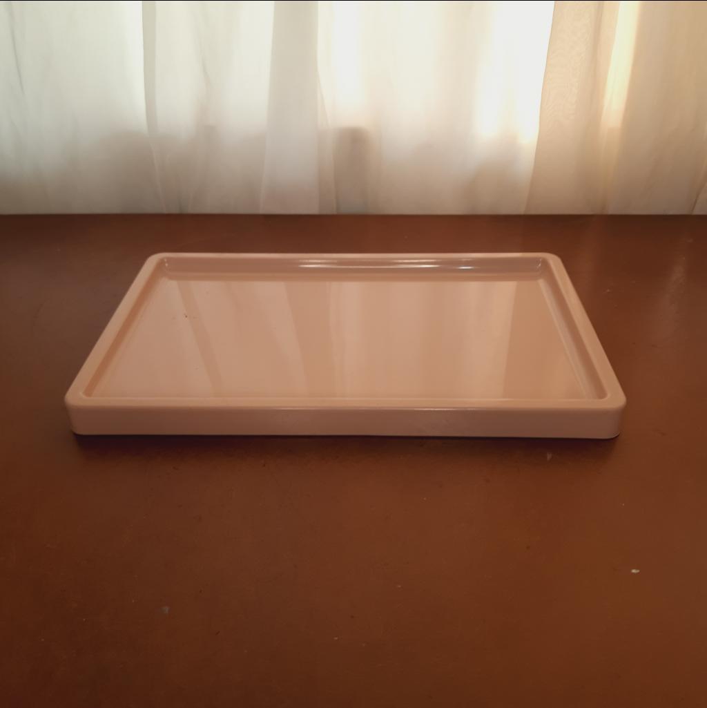 Bandeja Plástico Abs Retangular Bege - Maluhe decorações 