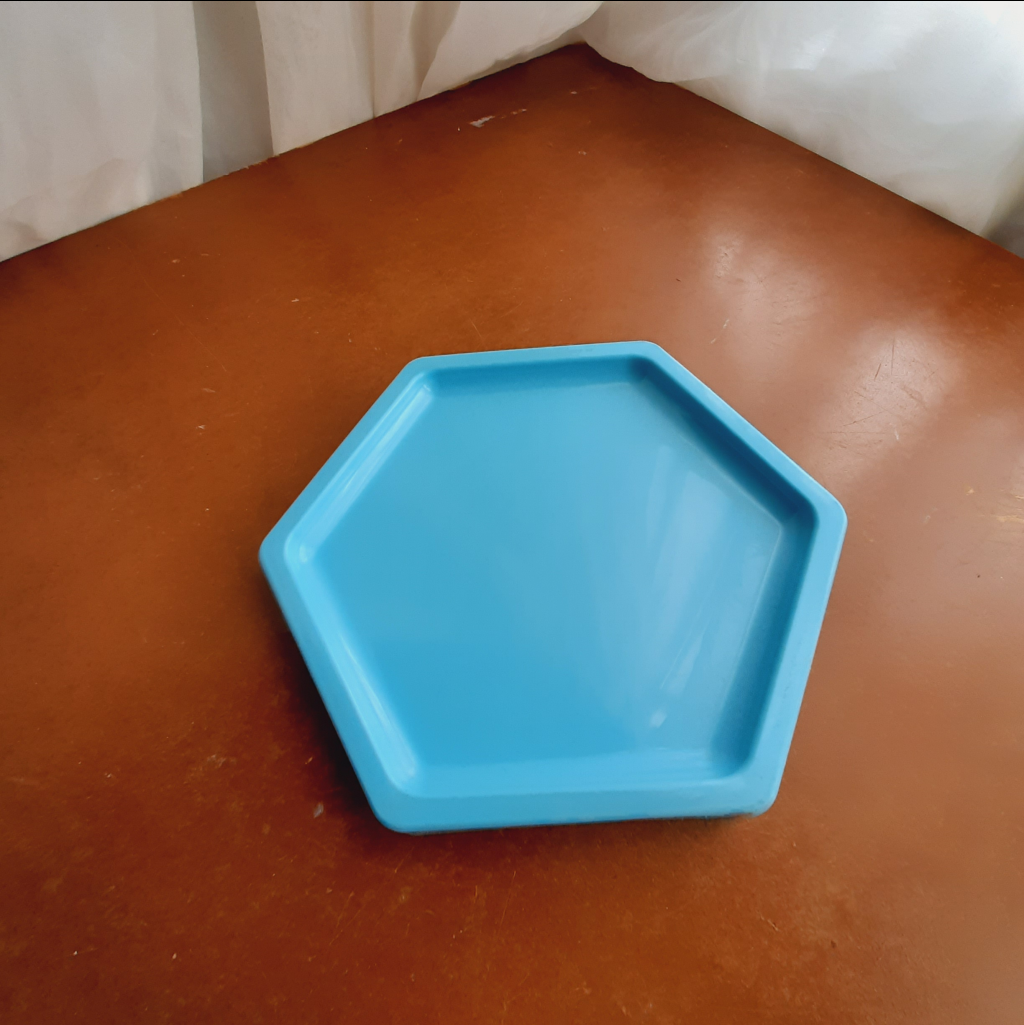 Bandeja Plástico Abs Sextavada 18Cm Azul - Maluhe decorações 