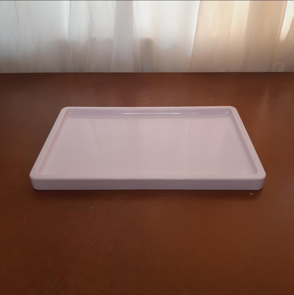 Bandeja Plástico Abs Retangular Rosa Bebê - Maluhe decorações 