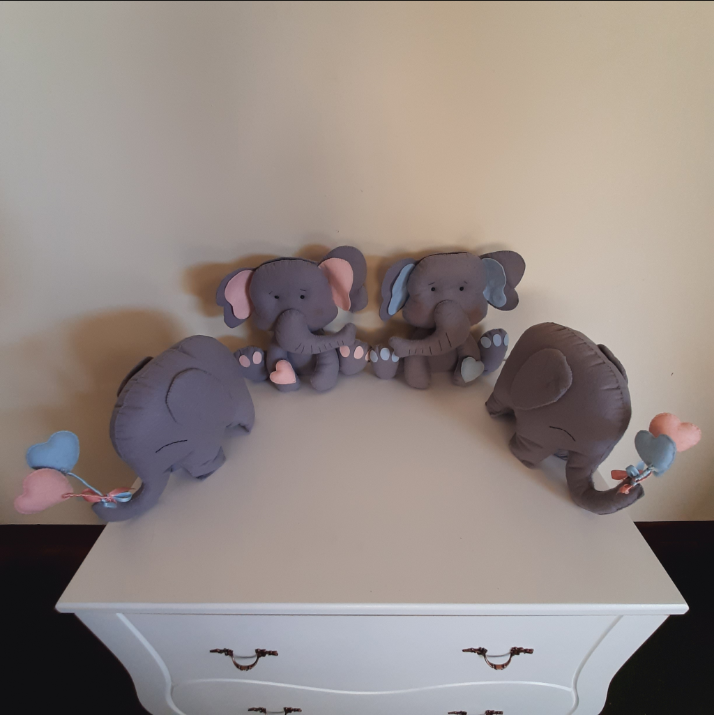 Kit Feltro Elefantes - Maluhe decorações 