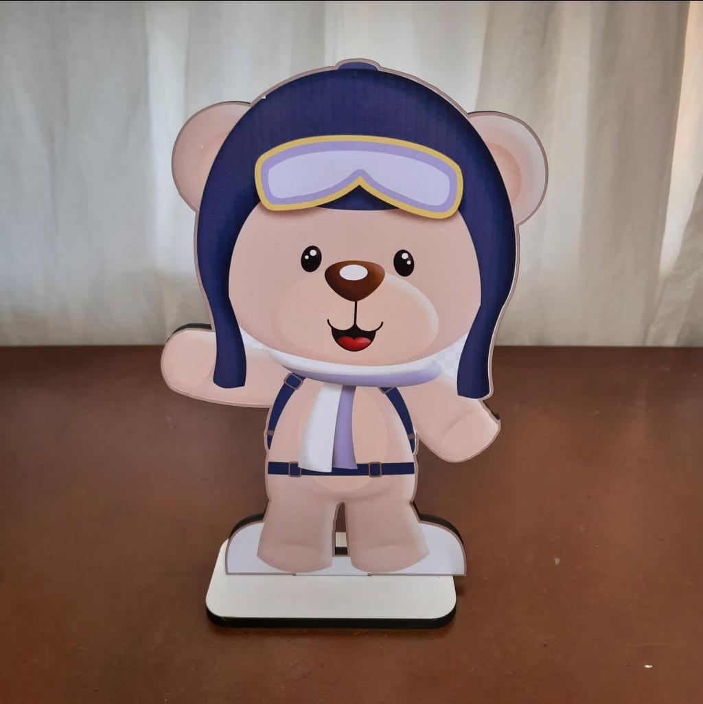Display Urso Aviador Mdf - Maluhe decorações 